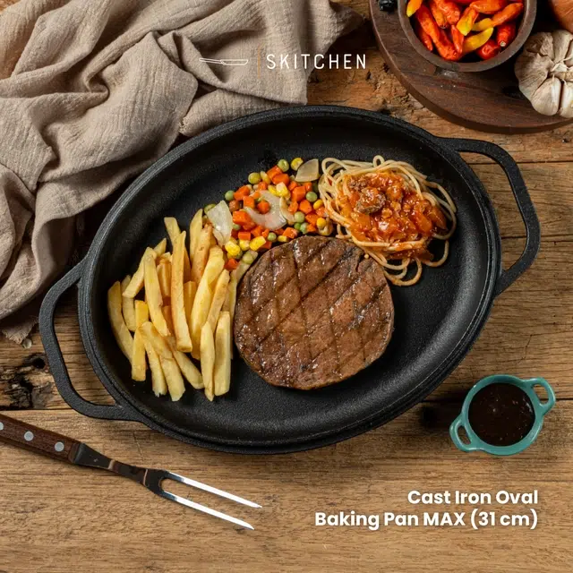 Cast Iron Oval Baking Pan MAX (31 cm)