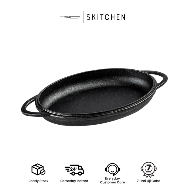 SKITCHEN Cast Iron Oval Baking Pan (32 cm)