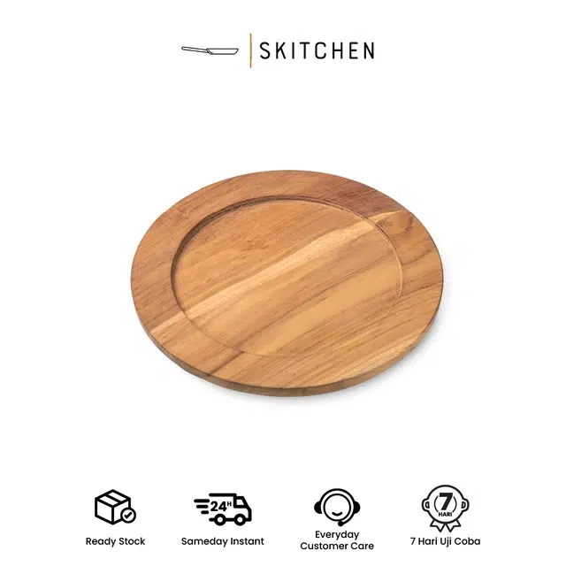 SKITCHEN Tatakan Jati (diameter 16.5 cm) Teak Wood Underliner
