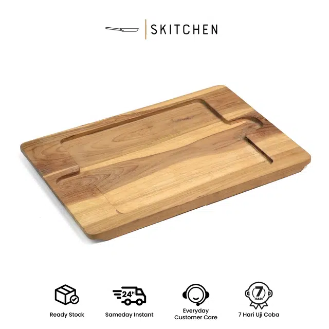 Teak Wood Rectangle Underliner (28.5 cm)
