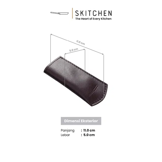 SKITCHEN Leather Handle Brown – Pelindung Gagang Cast Iron