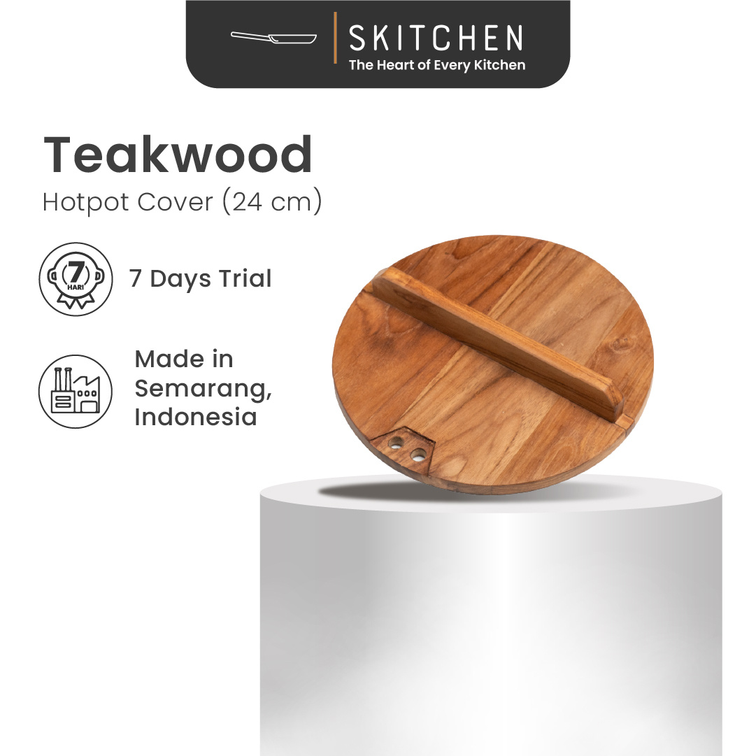 Teak Wood Hotpot Cover (24 cm)