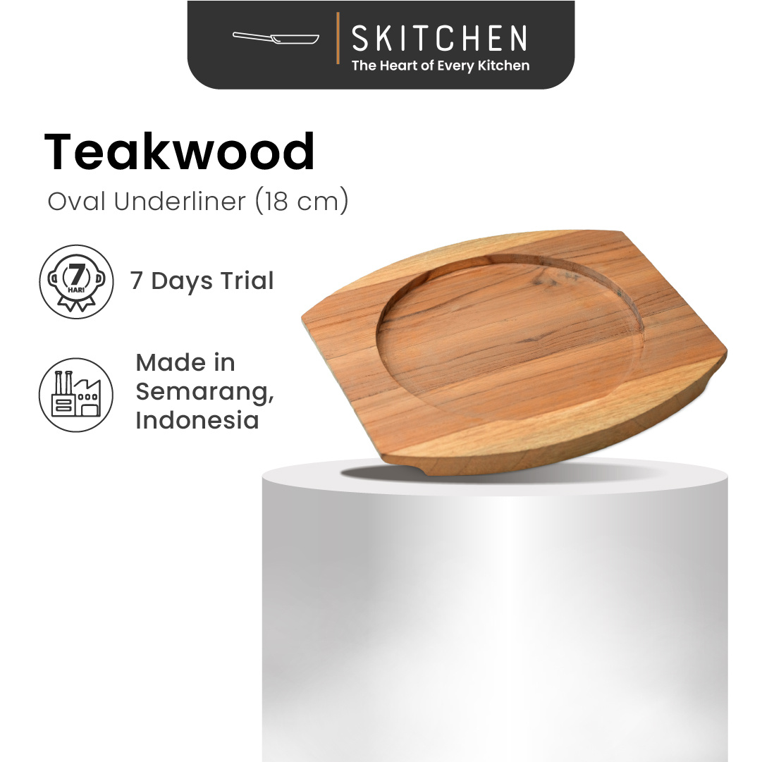Teak Wood Oval Underliner (18 cm)