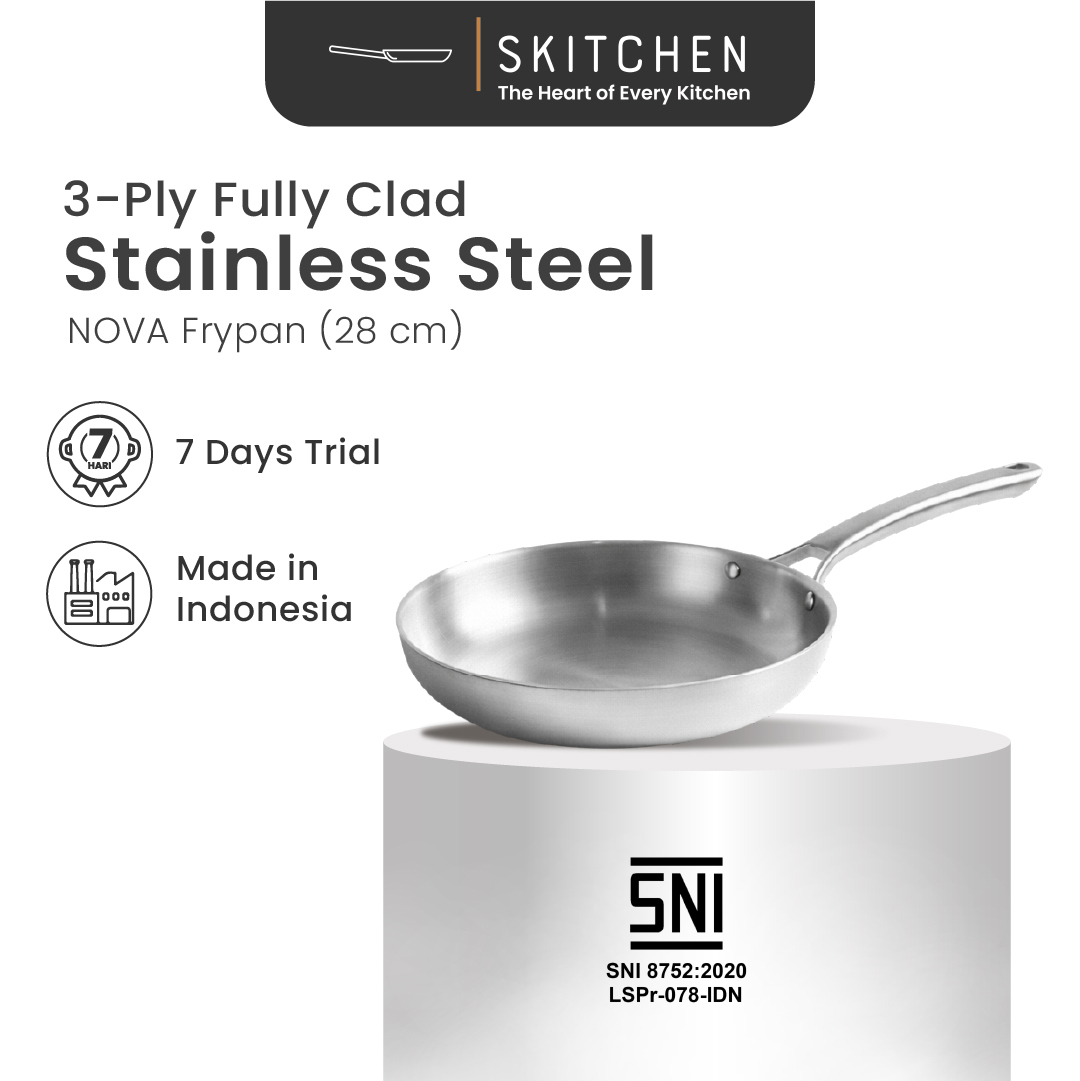 Nova Stainless Steel Frypan (28 cm)